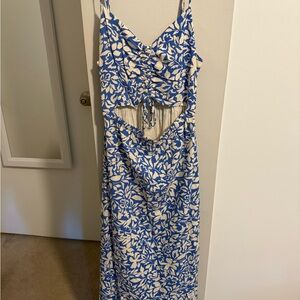 Z Supply Floral Maxi Dress in Blue and Cream